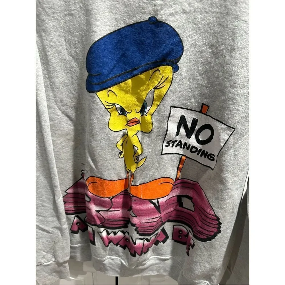 Vintage 1996 Tweety Bird Warner Bros Sweatshirt -Made in the USA. Some stains.